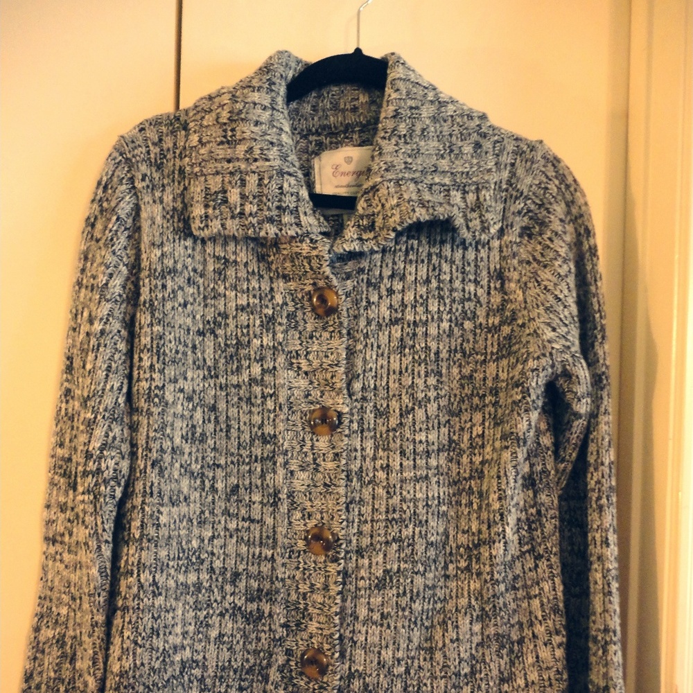 Energie knit black/white knit long sleeve Sweater